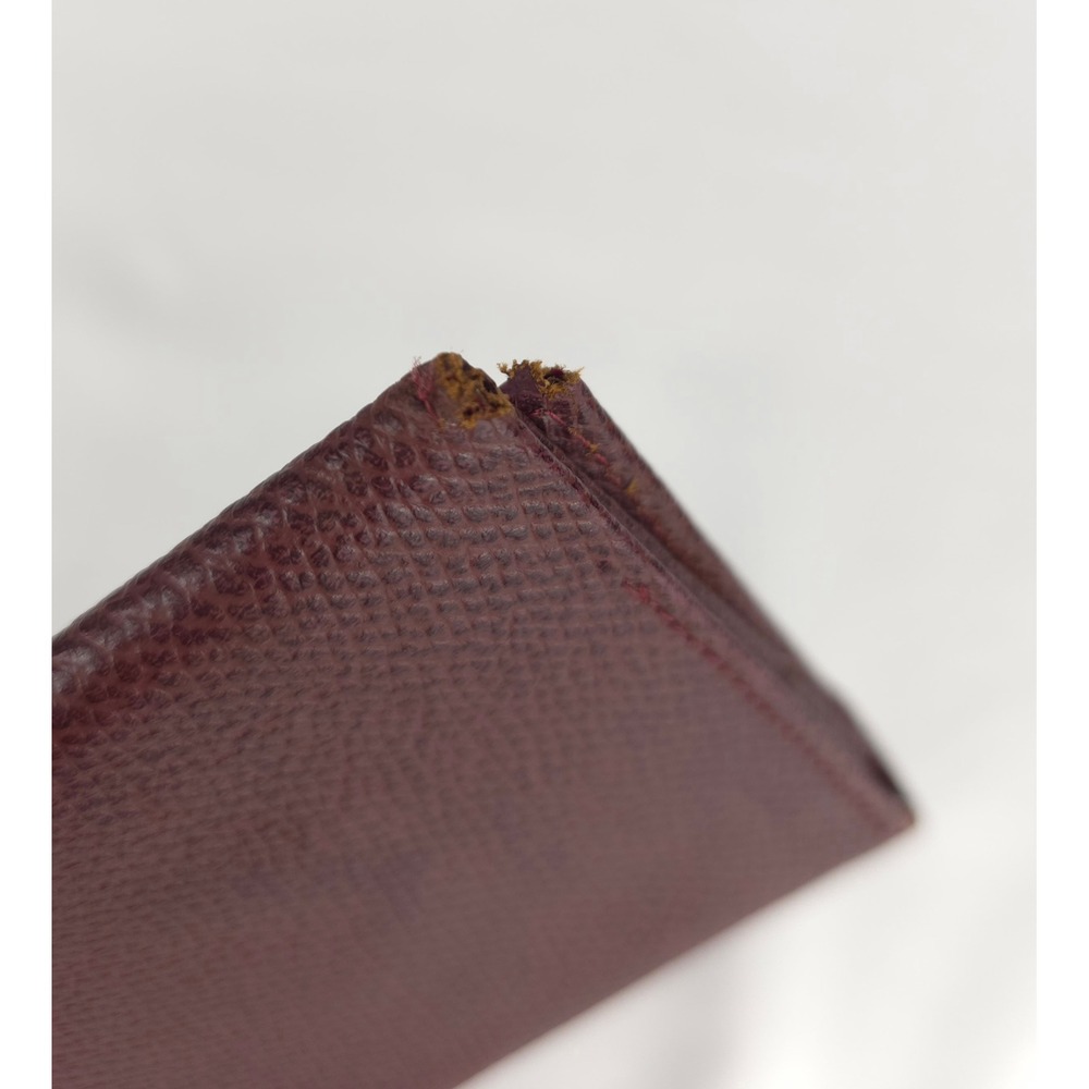 Vintage Rudolph Valentino Burgundy Leather Continental Wallet Embossed Logo - Picture 9 of 15